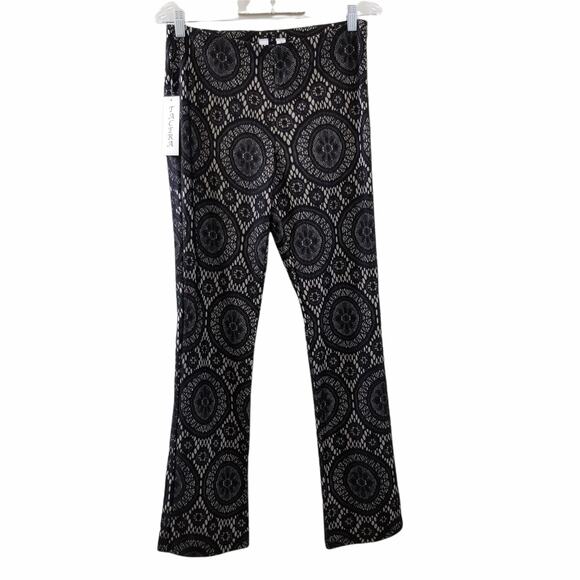 Tacera Pants - NWT Tacera Black Laced Tan Lining Pants Left Side Zipper Size Small